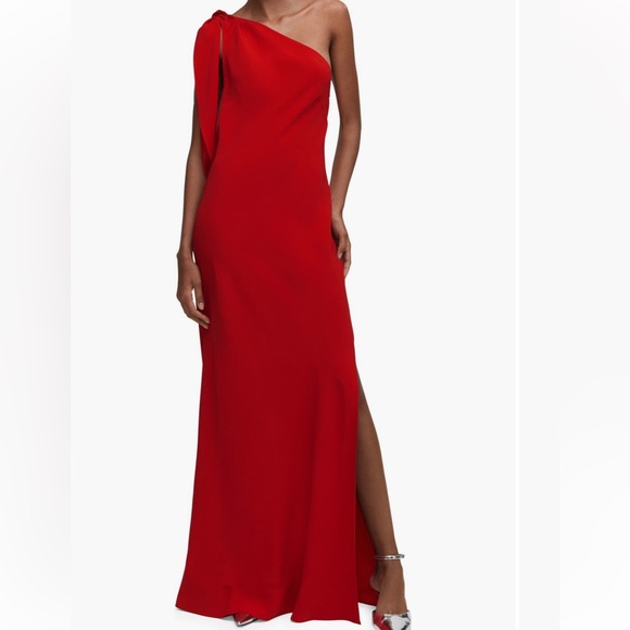 Mango one shoulder gown, red - Picture 2 of 3